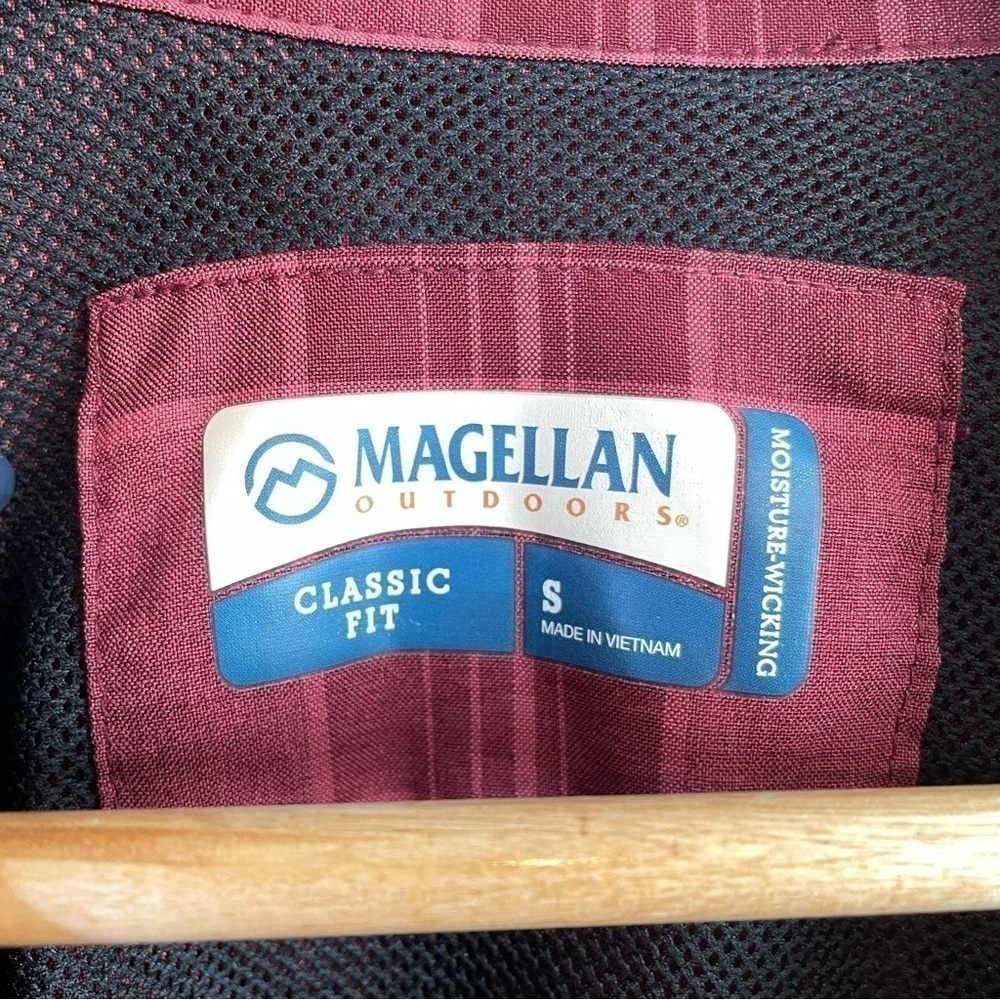 Magellan Outdoor Red Plaid Long Sleeve Button Front Barton Creek Shirt Sze Small - Picture 7 of 10